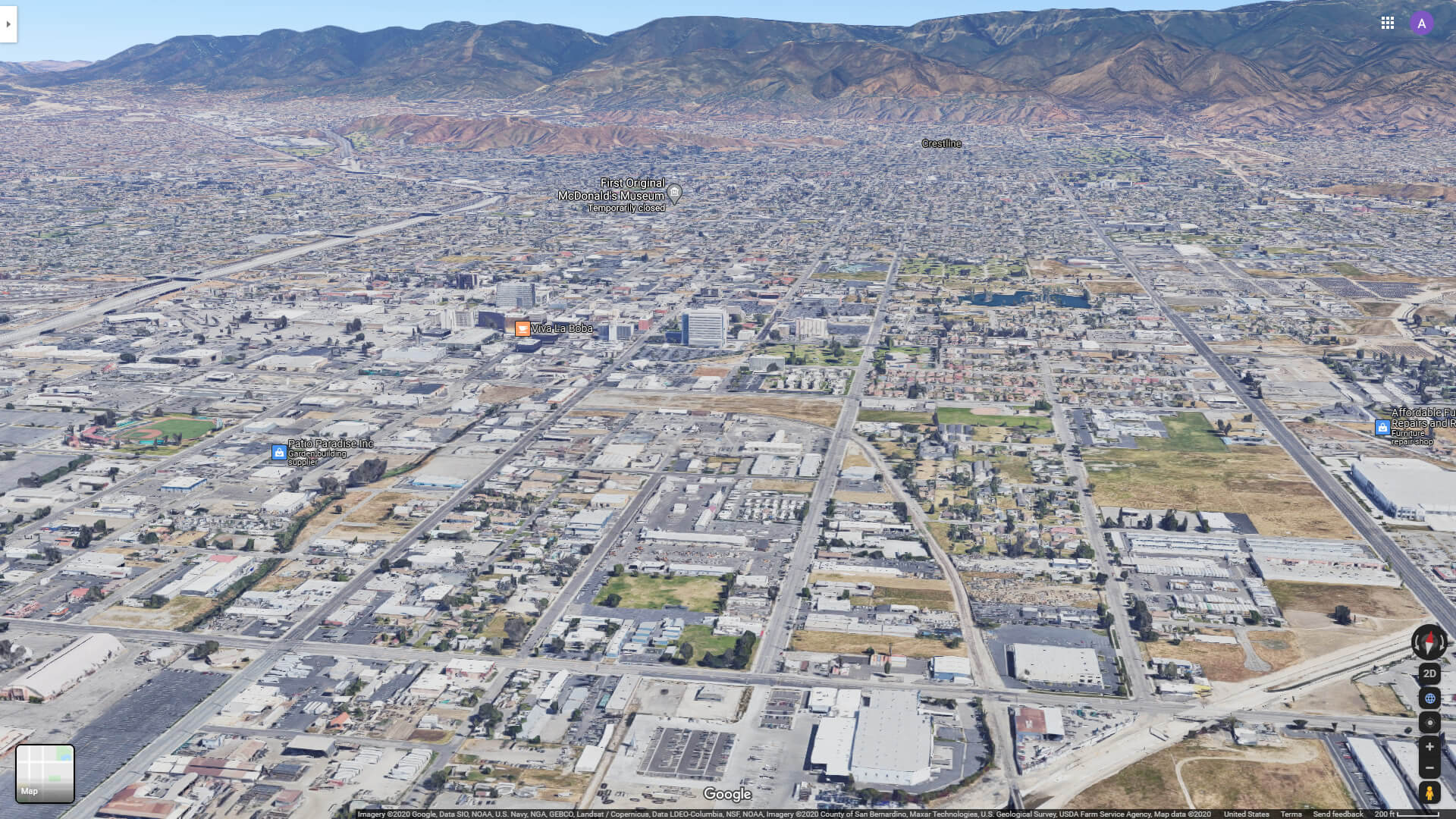 San Bernardino Ville Centrer carte